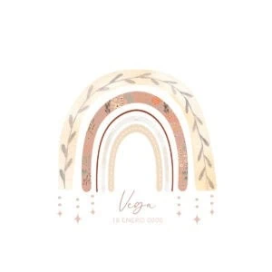 Arcoiris decorativo para álbumes infantiles, personalizable para nacimientos y eventos especiales.