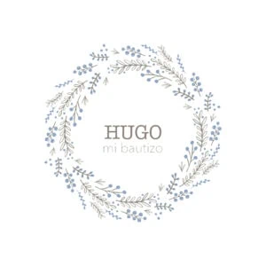 Dúo de Álbumes de Bautizo con diseño floral en tonos azules y grises para recuerdos especiales.