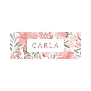 1. Etiqueta ALT: Álbum personalizado con diseño floral y nombre Carla, ideal para recordar momentos especiales.