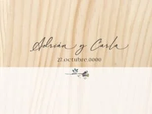 Boda de Adrián y Carla en 27 de octubre, invitación personalizada en estilo elegante y moderno.