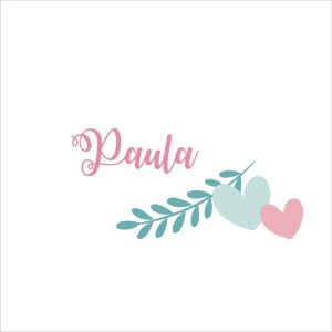 Títol: Álbumes personalizables 3F con nombre Paula y corazones en diseño vintage.