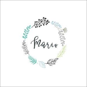 Tapa de álbum personalizada para marzo con diseño floral y nombres.