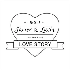 Amor, álbum de bodas, corazón con nombres, historia de amor, regalo romántico, detalles de pareja, amor eterno, álbum personalizado, evento especial, recuerdos de boda.
