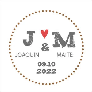 J&M álbum de boda personalizado con nombres, fecha y corazón, ideal para recuerdos especiales.
