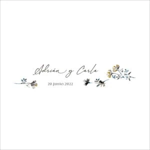 Álbum de bodas con diseño floral y fecha personalizada en estilo elegante.