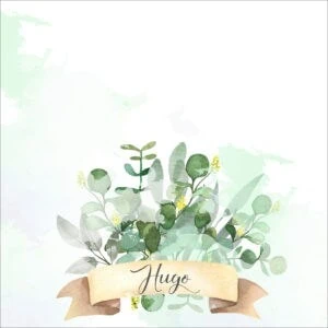 Árbol de huella de hojas verdes y ramas, personalizable en álbumes de recuerdos y fotos.