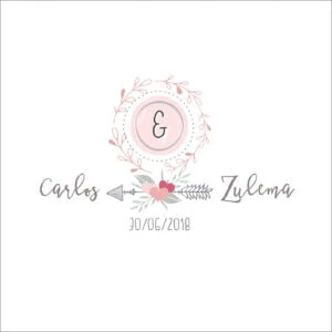 Álbum personalizado con nombres y fecha de boda, diseño floral y romántico para recuerdos especiales.