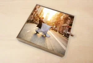 Álbum de fotos personalizado de bodas en formato de 3F Álbumes, elegante y de alta calidad.