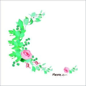 Bóveda de hojas verdes y rosas para álbumes 3F Álbumes, diseño floral elegante y personalizable.