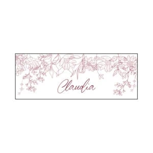 Títulos de álbumes personalizados con flores y nombre Claudia, ideal para eventos especiales.