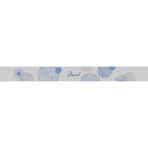 Color azul y gris en álbum personalizado con nombre "David" y diseño de círculos.