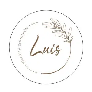Tamaño de logo personalizado para álbumes y recuerdos Luis, diseño elegante y minimalista.