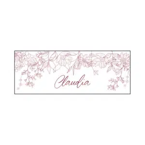 Bandeja de álbumes personalizados con diseño floral y nombre Claudia.
