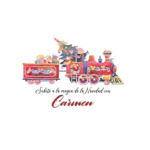 Navidad tren de Navidad con álbumes, decoraciones y regalos, ideal para crear recuerdos mágicos.