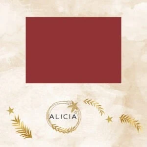 Álbum de fotos personalizado con nombre Alicia, temática navideña, decoración elegante y elegante diseño artesanal.