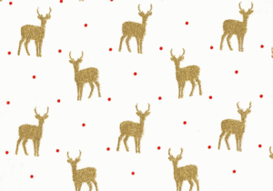 1. Adorno navideño con renos dorados y puntos rojos para álbumes personalizados.