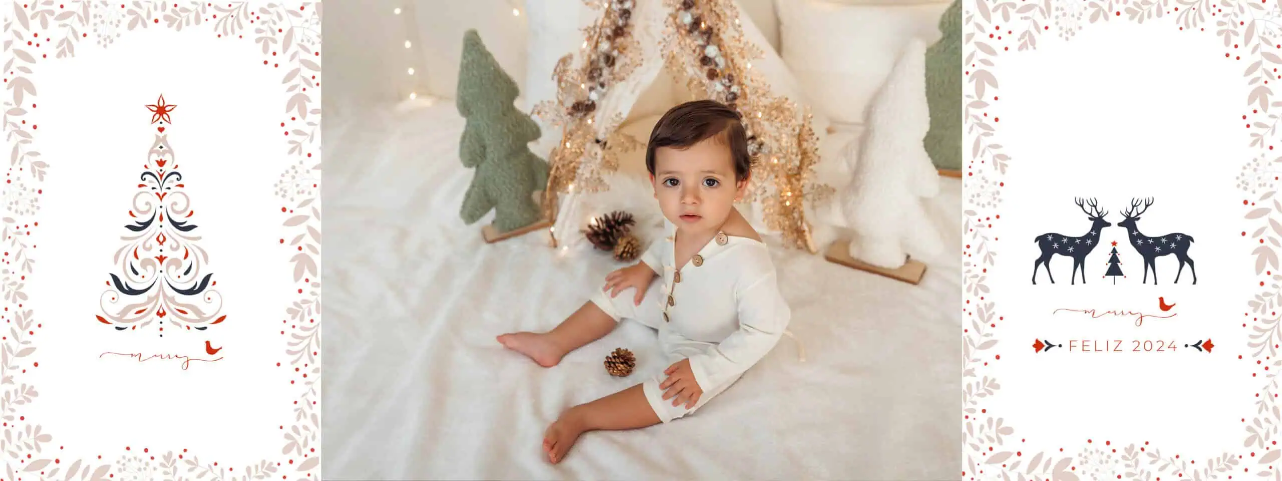 1. Fotos de álbumes navideños para niños y familias en estilo festivo.